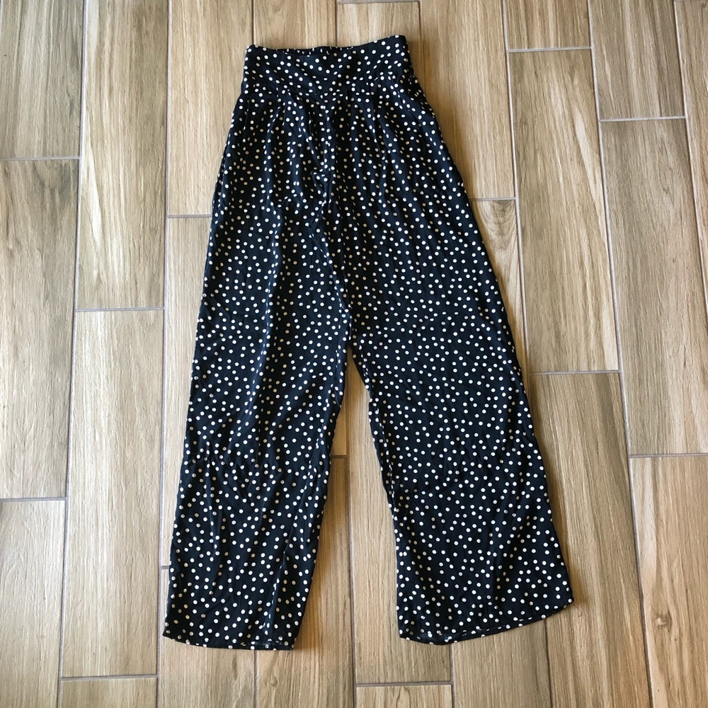 Polka dot wide legged pants